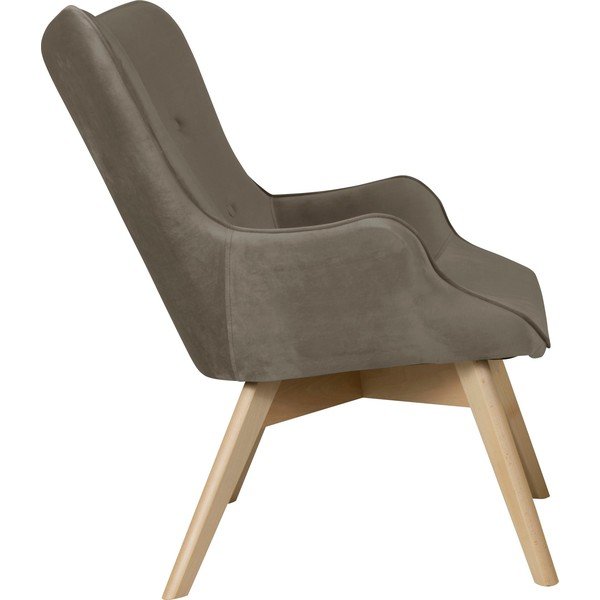 Jasnobrązowy aksamitny fotel Niko – Ropez-image-3