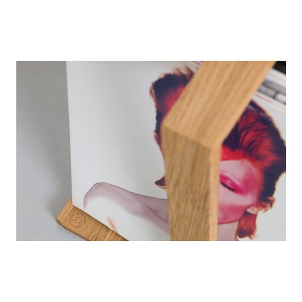 Stojak na płyty winylowe z drewna dębowego das kleine b Vinyl Rack, 26x35 cm-image-3