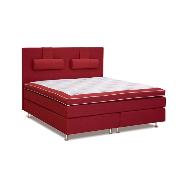 Czerwone łóżko z materacem Gemega Hilton, 180x200 cm