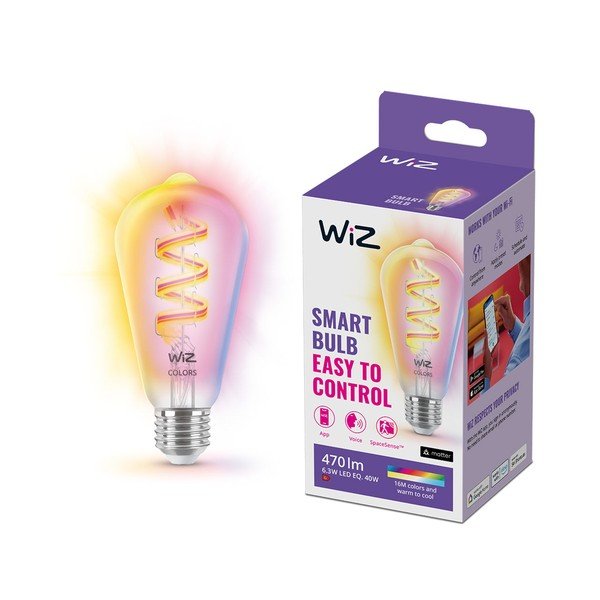 Inteligentna żarówka filamentowa z gwintem E27, 6 W – WiZ