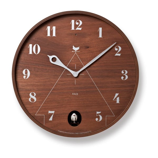 Ciemnobrązowy zegar z kukułką Lemnos Clock Pace, ⌀ 30,5 cm
