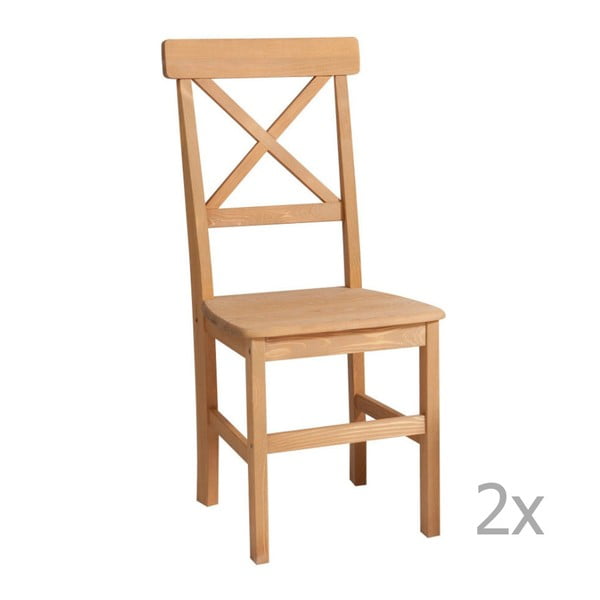 Zestaw 2 białych krzeseł  z litego drewna 13Casa Helga