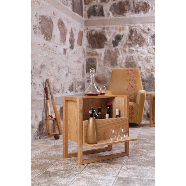 Barek z drewna dębowego w naturalnym kolorze 59x60 cm Woodman NewEst-image-1