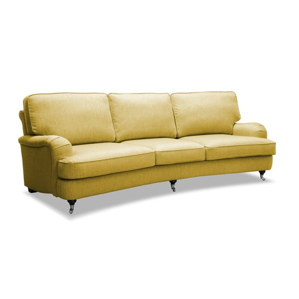 Żółta sofa 3-osobowa Vivonita William