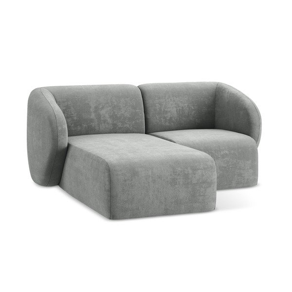 Szary narożnik z tkaniny szenilowej (lewostronny/z szezlongiem) Lani – Makamii-image-4