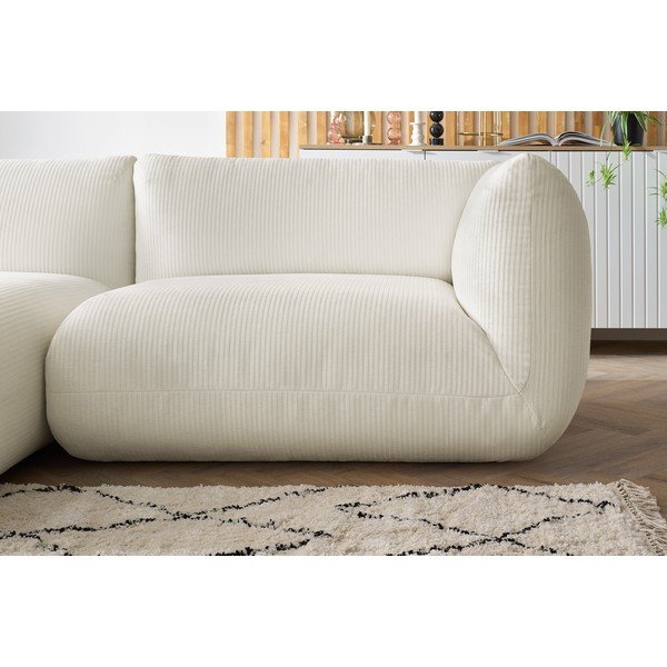 Biały sztruksowy narożnik (lewostronny) Lecomte – Bobochic Paris-image-1