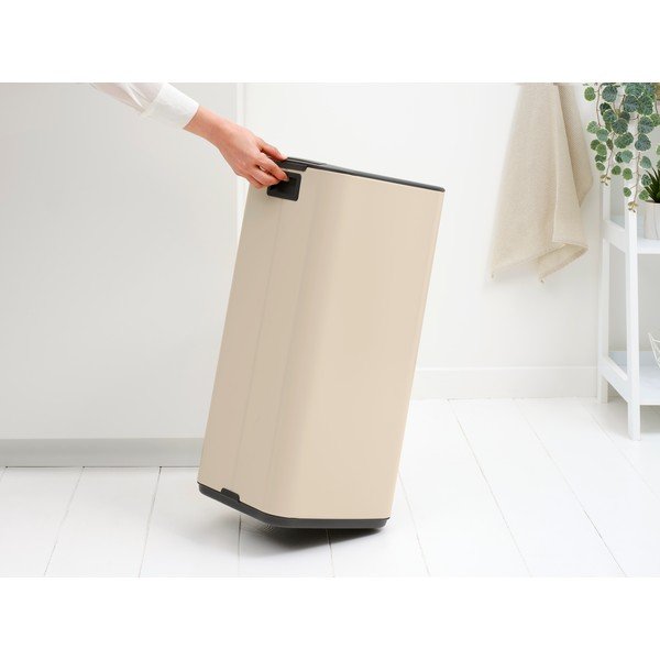 Beżowy stalowy kosz na śmieci z pedałem 30 l Bo – Brabantia-image-3