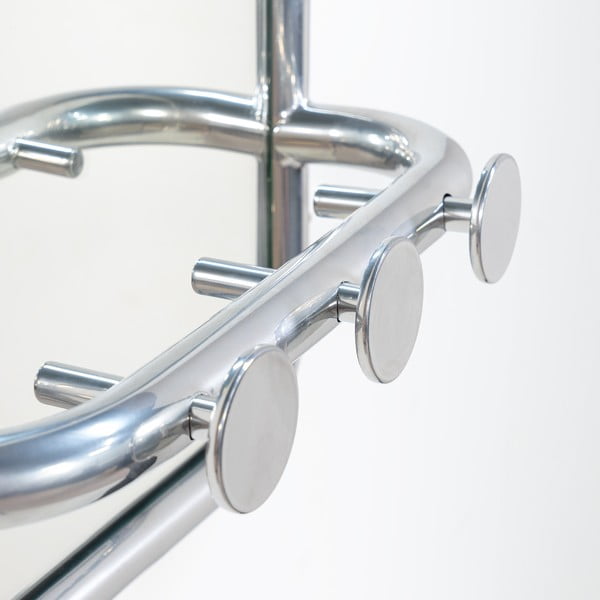 Metalowy panel z wieszakami do przedpokoju w kolorze srebra 35x60x11 cm Retro – Spinder Design-image-3