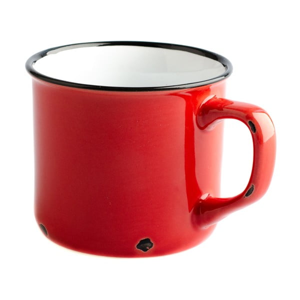Czerwony ceramiczny kubek Dakls Story Time Over Tea, 230 ml