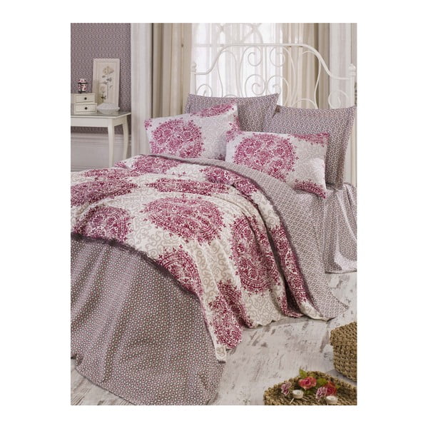 Bawełniana narzuta na łóżko Roma Fuchsia, 200x235 cm