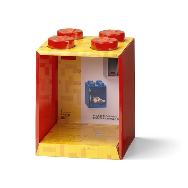 Dziecięca czerwona półka ścienna LEGO® Brick 4-image-2