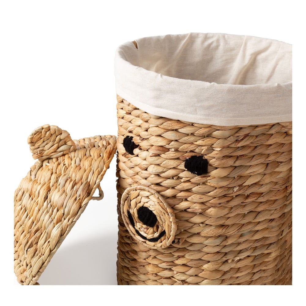 Dziecięcy kosz na zabawki z hiacyntu wodnego w naturalnym kolorze ø 30x56 cm Bear – Compactor (zdjęcie 10)