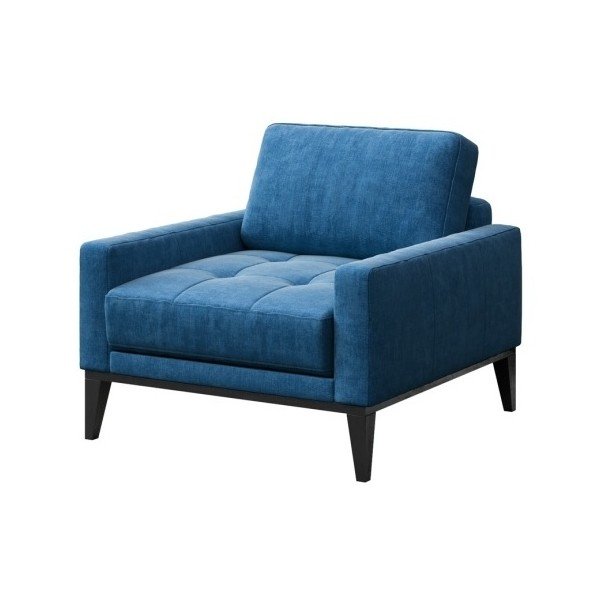 Niebieski fotel z drewnianymi nogami MESONICA Musso Tufted-image-2