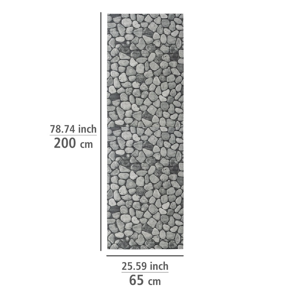 Szary plastikowy dywanik łazienkowy 65x200 cm Sassi – Wenko (zdjęcie 5)