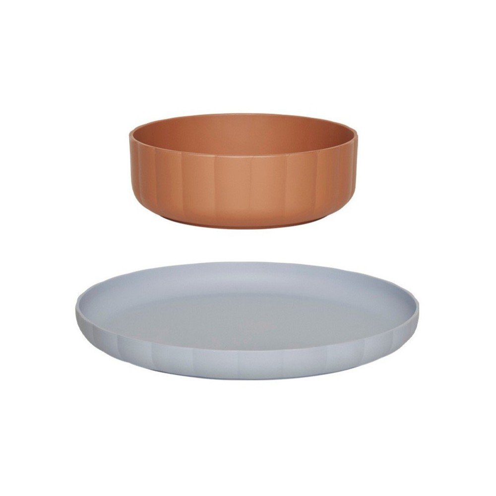 Plastikowy zestaw naczyń dla dzieci 2 szt. Pullo – OYOY Mini