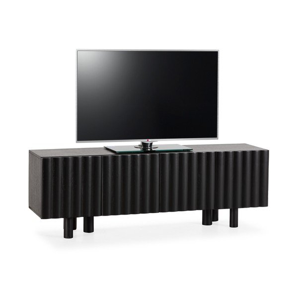 Czarna szafka pod TV z litego drewna mango 160x55x40 cm Tamira – MOME-image-3
