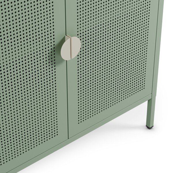 Miętowa/w naturalnym kolorze metalowa szafka 160x90x40 cm Sayla – Marckeric-image-2