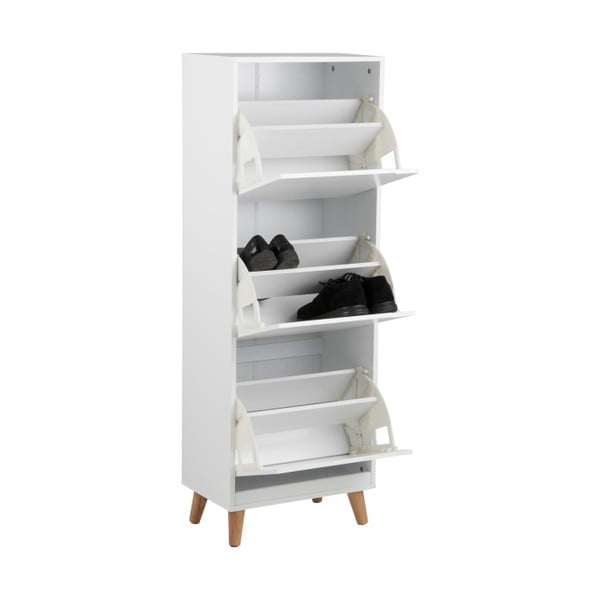 Biała szafka na buty z 3 przegrodami Actona Mitra-image-3