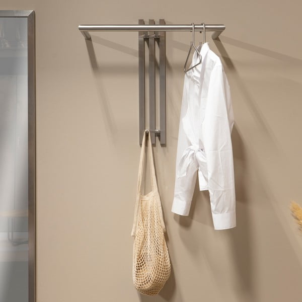 Metalowy wieszak ścienny w kolorze srebra 65 cm Senza – Spinder Design-image-3