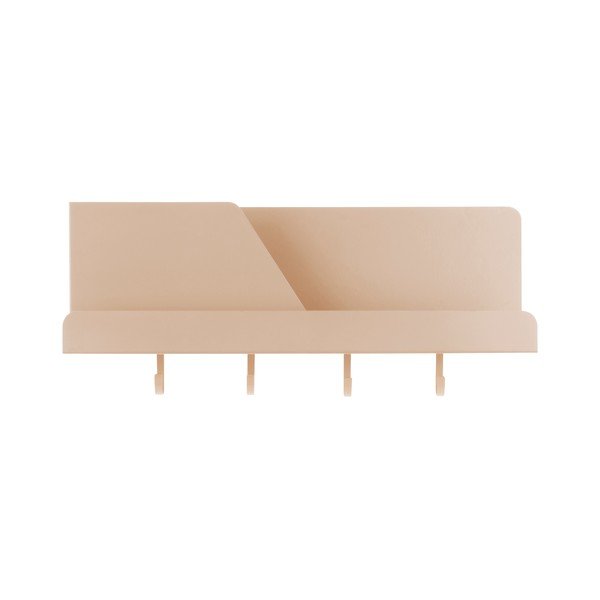 Piaskowobrązowy metalowy organizer ścienny z haczykami Leitmotiv Perky, dł. 46 cm-image-2