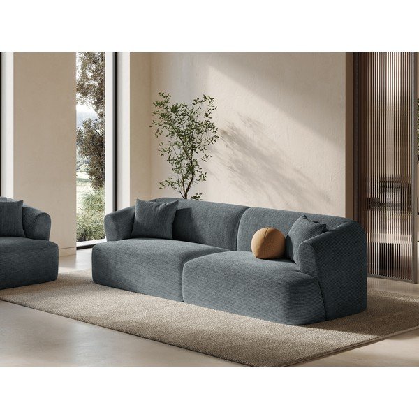 Ciemnoszara sztruksowa sofa 255 cm Campi – Cosmopolitan Design-image-1