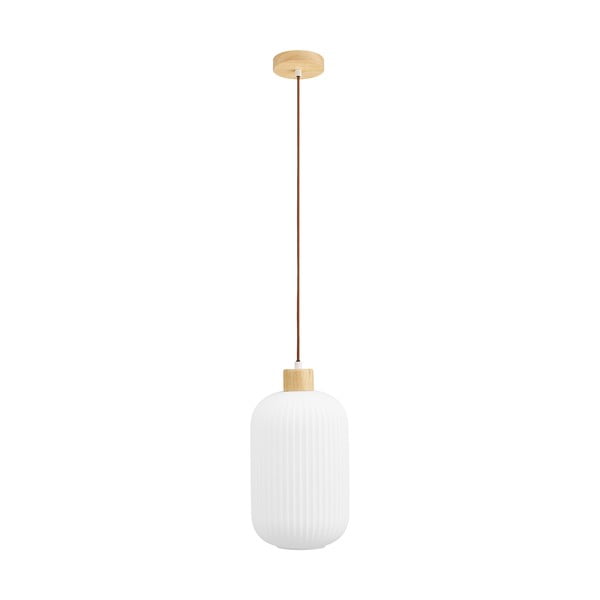 Biała lampa wisząca ze szklanym kloszem ø 20 cm Argalo – House Nordic