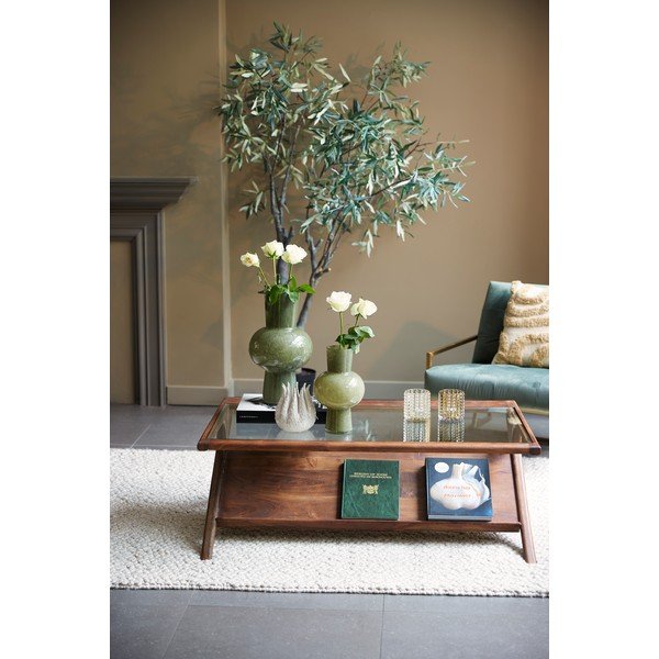 Stolik ze szklanym blatem w naturalnym kolorze 70x112 cm Yuki – Light & Living-image-1