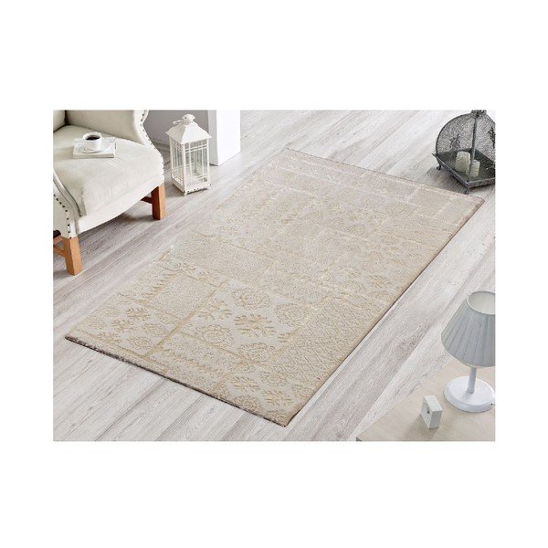 Dywan Patchwork Krem, 80x170 cm-image-1