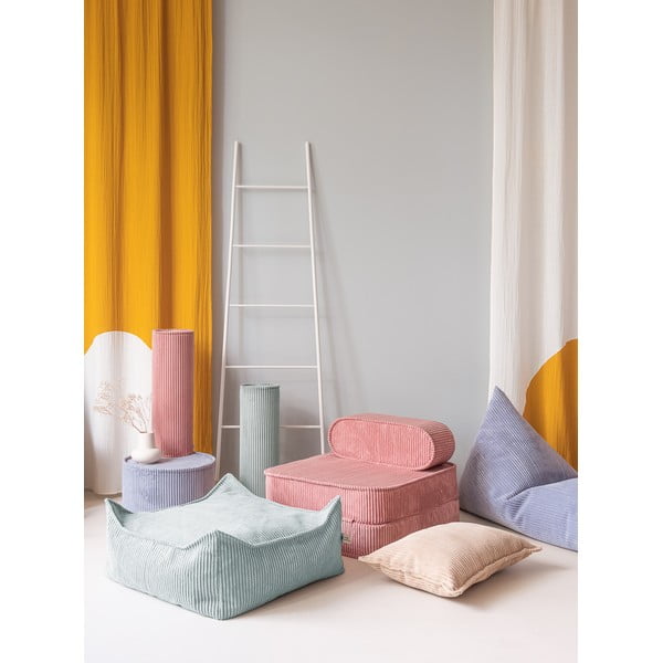 Miętowy sztruksowy dziecięcy worek do siedzenia Square – Wigiwama-image-2