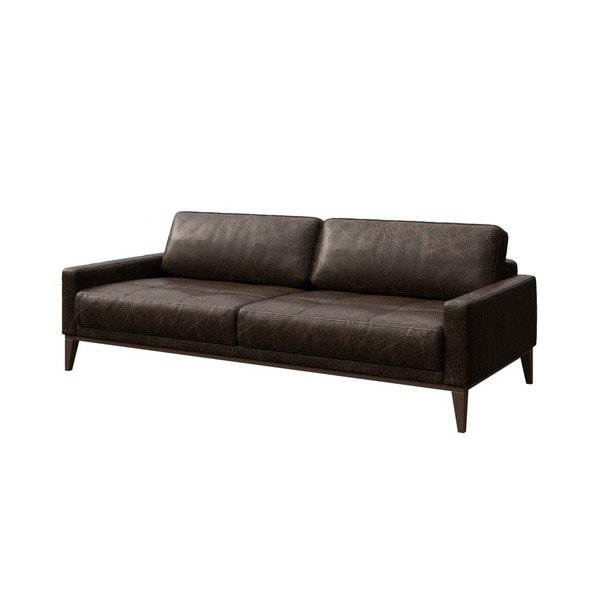 Ciemnobrązowa sofa skórzana MESONICA Musso Tufted, 210 cm-image-2