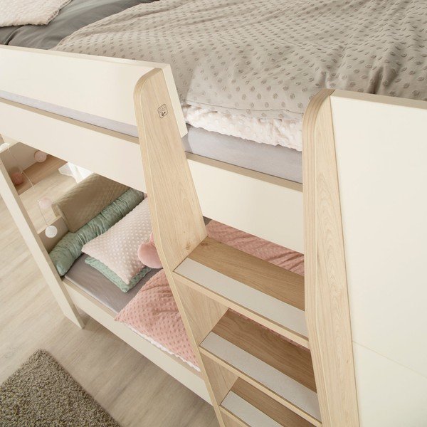 Beżowe piętrowe łóżko dziecięce bez stelaża 90x200 cm Double – Roba-image-2