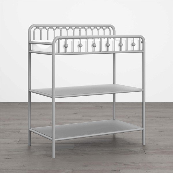 Jasnoszara metalowa wysoka komoda dziecięca z przewijakiem 87x102 cm Monarch Hill – Støraa-image-1