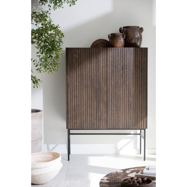 Brązowa szafka w dekorze dębu 100x140 cm Halifax – Rowico-image-1