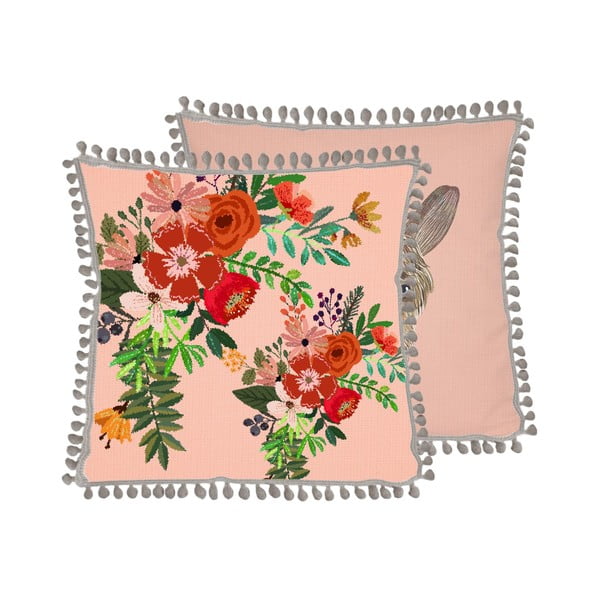 Poduszka z domieszką lnu Little Nice Things Llama, 45x45 cm-image-1