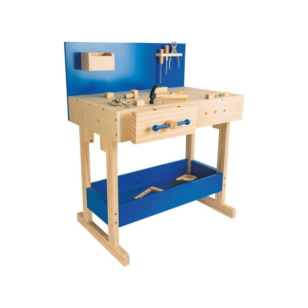 Zestaw dziecięcego drewnianego stołu dla majsterkowicza i narzędzi Legler Workbench