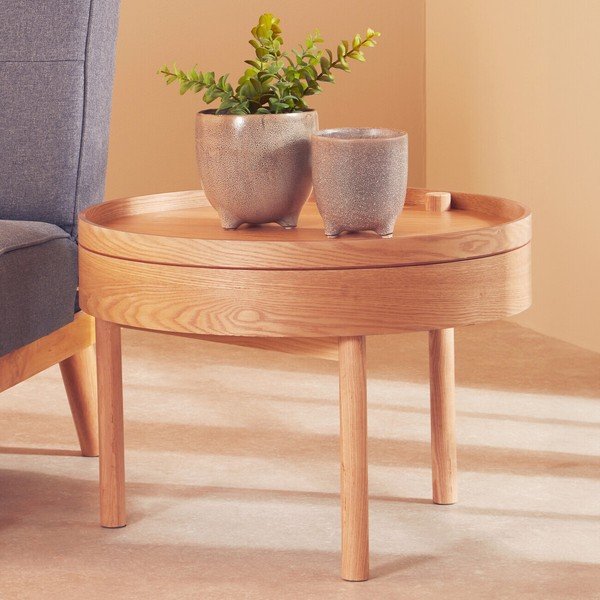 Okrągły stolik w dekorze sosny ø 60 cm Viborg – Premier Housewares-image-1