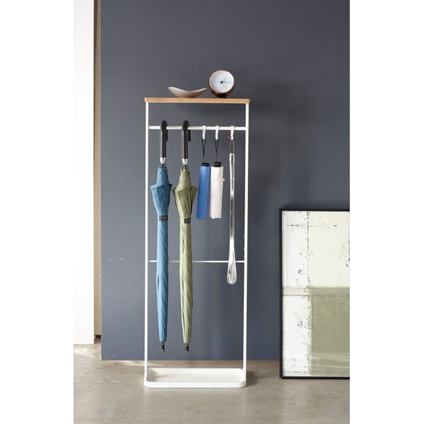 Biały parasolnik z drewnianą półką Yamazaki Tower-image-3