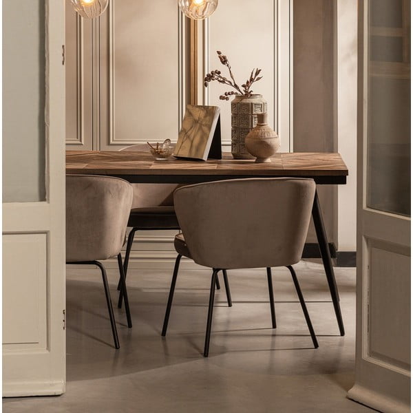 Beżowe tapicerowane fotele jadalniane zestaw 2 szt. Admit – WOOOD-image-1