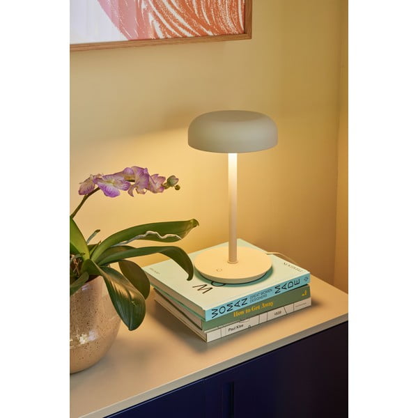 Kremowa lampa stołowa LED ze ściemniaczem (wysokość 37 cm) Velo – Hübsch-image-2