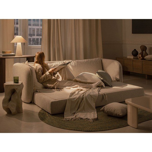 Zielona rozkładana sofa 225 cm – Micadoni -image-1