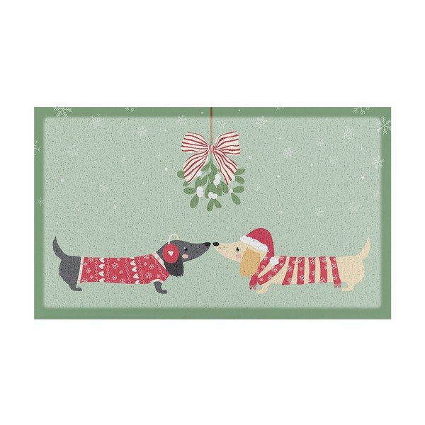 Wycieraczka ze świątecznym motywem z plastiku z recyklingu 40x70 cm Christmas Sausage Dogs – Artsy Doormats