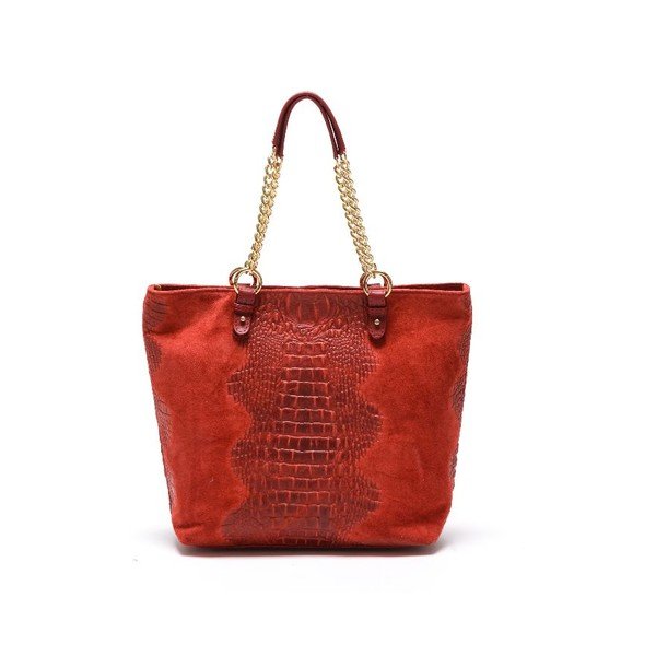 Skórzana torebka Carla Ferreri 863 Rosso-image-1