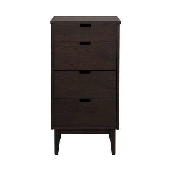 Komoda z litego drewna dębowego w ciemnym naturalnym kolorze 45x92x38 cm Garrison – Rowico-image-1