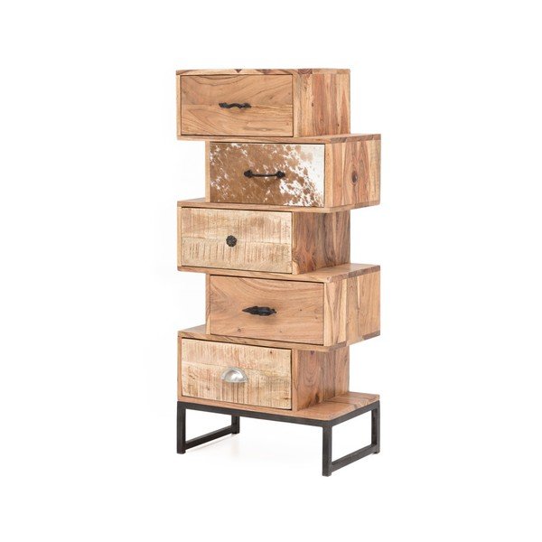 Komoda s 5 szufladami z drewna akacjowego WOOX LIVING-image-1