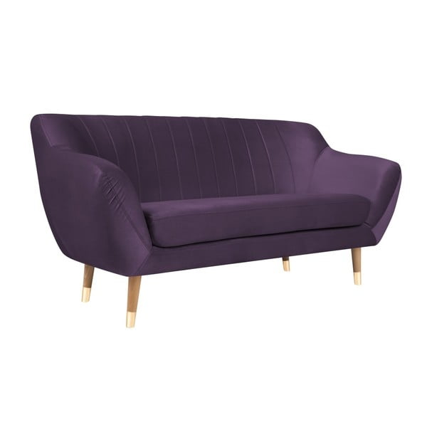 Fioletowa aksamitna sofa Mazzini Sofas Benito, 158 cm-image-2