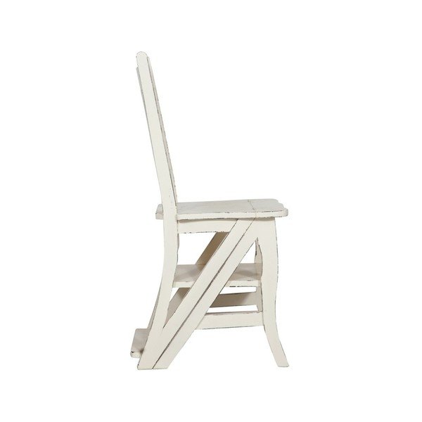 Białe krzesło/schodki z mahoniu Biscottini Claudia-image-3