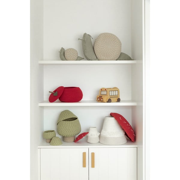 Kremowo-szałwiowy tekstylny dziecięcy kosz na zabawki 60x24x30 cm Big Snail – Lorena Canals-image-4