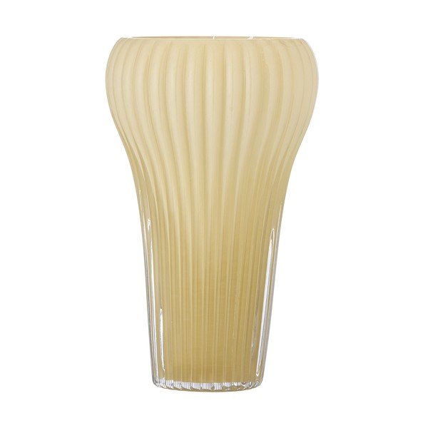 Jasnożółty szklany ręcznie wykonany wazon (wysokość 28 cm) Averie – Bloomingville