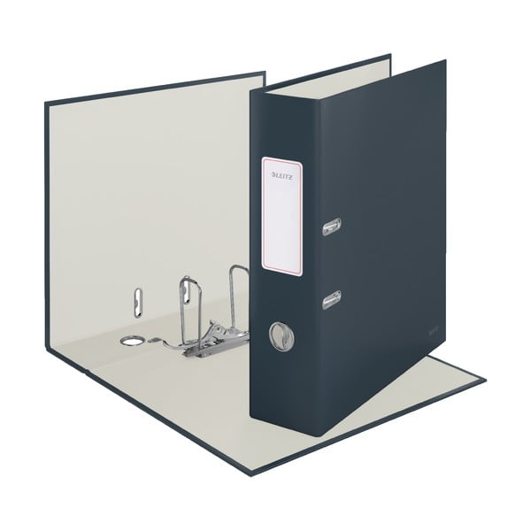 Szary segregator biurowy z miękką powierzchnią Leitz Cosy, A4-image-2