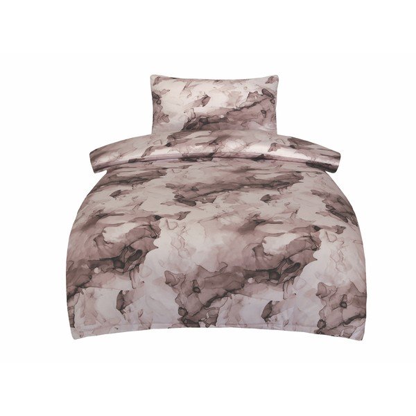 Brązowa pościel jednoosobowa z satyny bawełnianej 140x200 cm Deluxe Minerals – My House